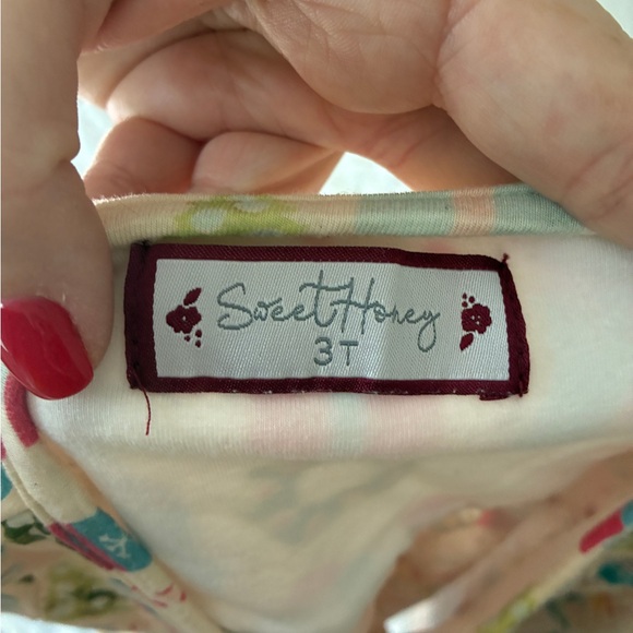 SweetHoney Festive Pajama Set - Cream and Pink - Picture 2 of 2